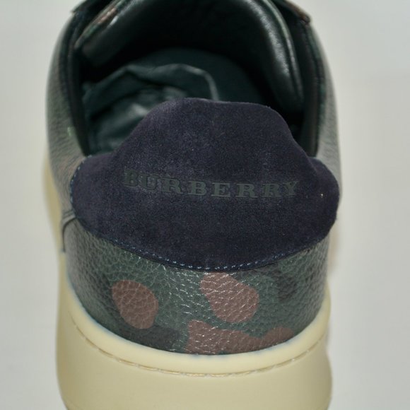 NWT BURBERRY MENS CAMOUFLAGE LEATHER SNEAKERS - Picture 9 of 12